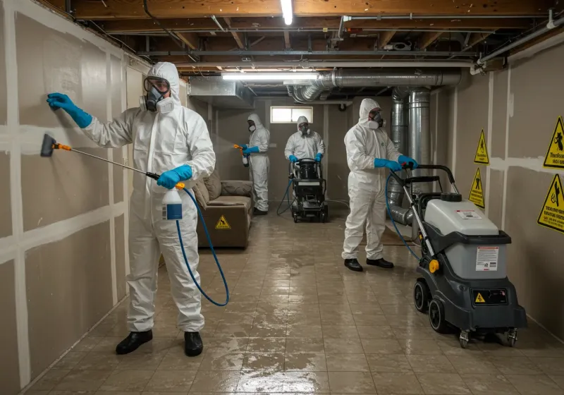 Basement Moisture Removal and Structural Drying process in DeKalb County, AL